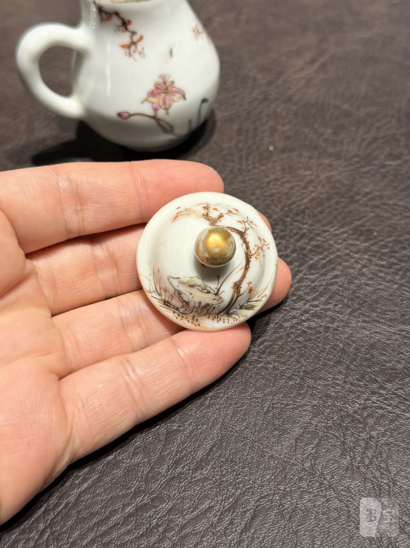 清乾隆 粉彩花鸟纹茶具一套25件 - 图70